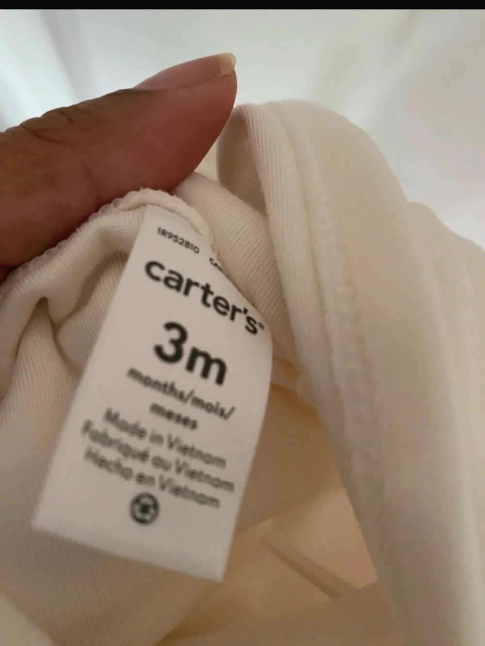 3M Carter's Cream Hooded Snap two piece like-sued  with bear ears hoodie